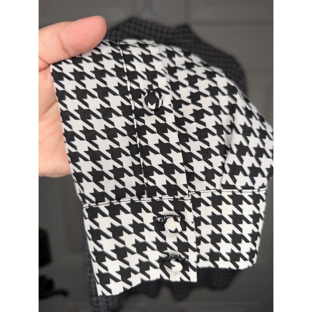 Torrid Madison Georgette Button-Up Long Sleeve Shirt Houndstooth Women's 2X EUC - Picture 7 of 10